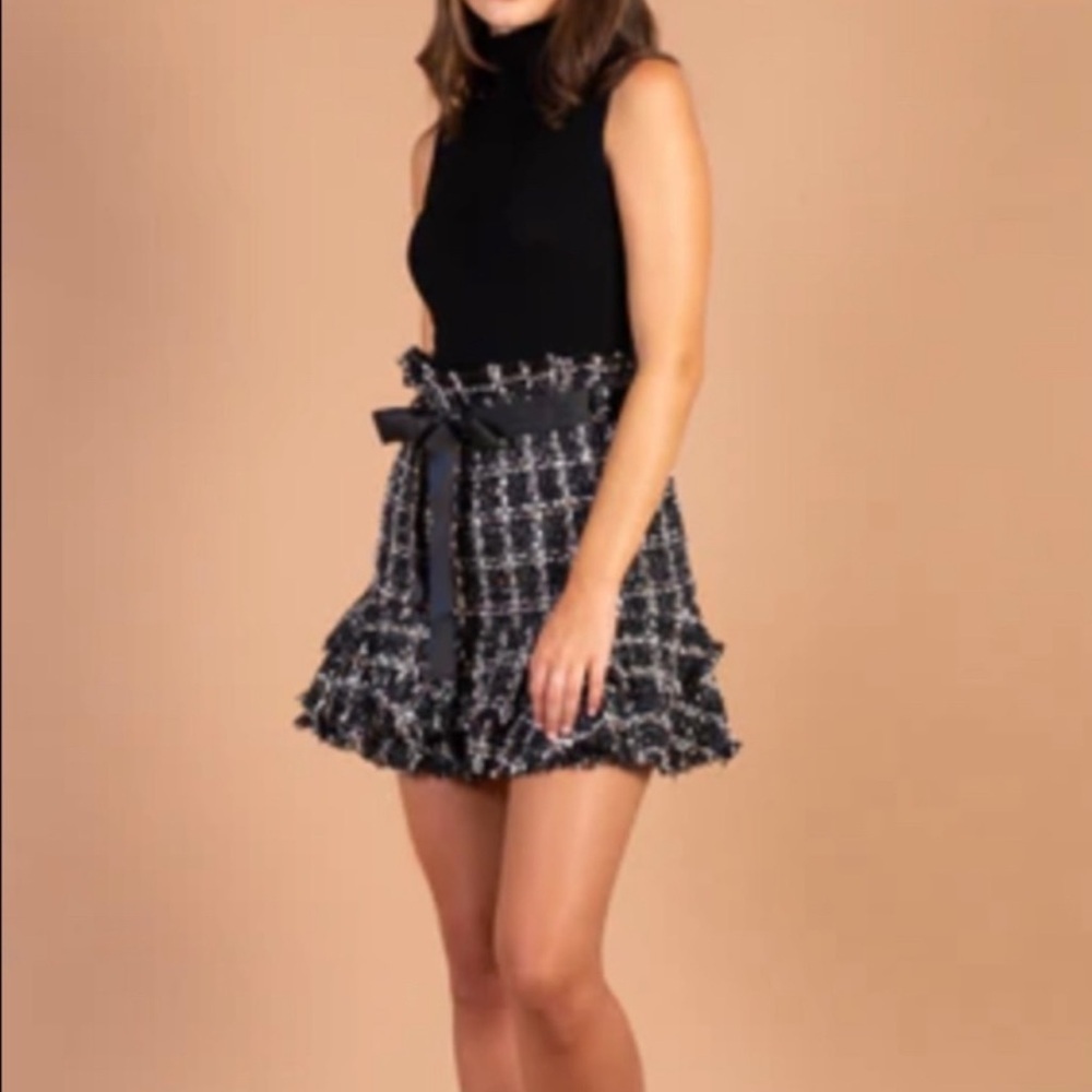 Chelsea Tweed Sequin Mini Skirt with Removable Ribbon Belt from Honey - Picture 3 of 12